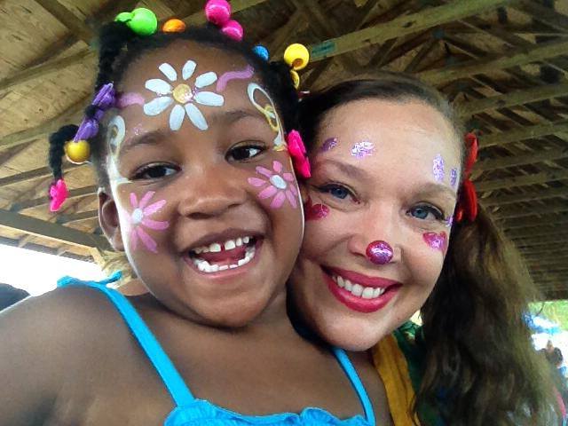 Face painting by Corky Magic bringing smiles to Charlotte NC faces
